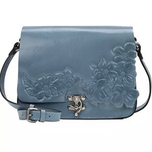 Patricia Nash Cecina Flap  Crossbody in Safflower Blue P998354 NWT.